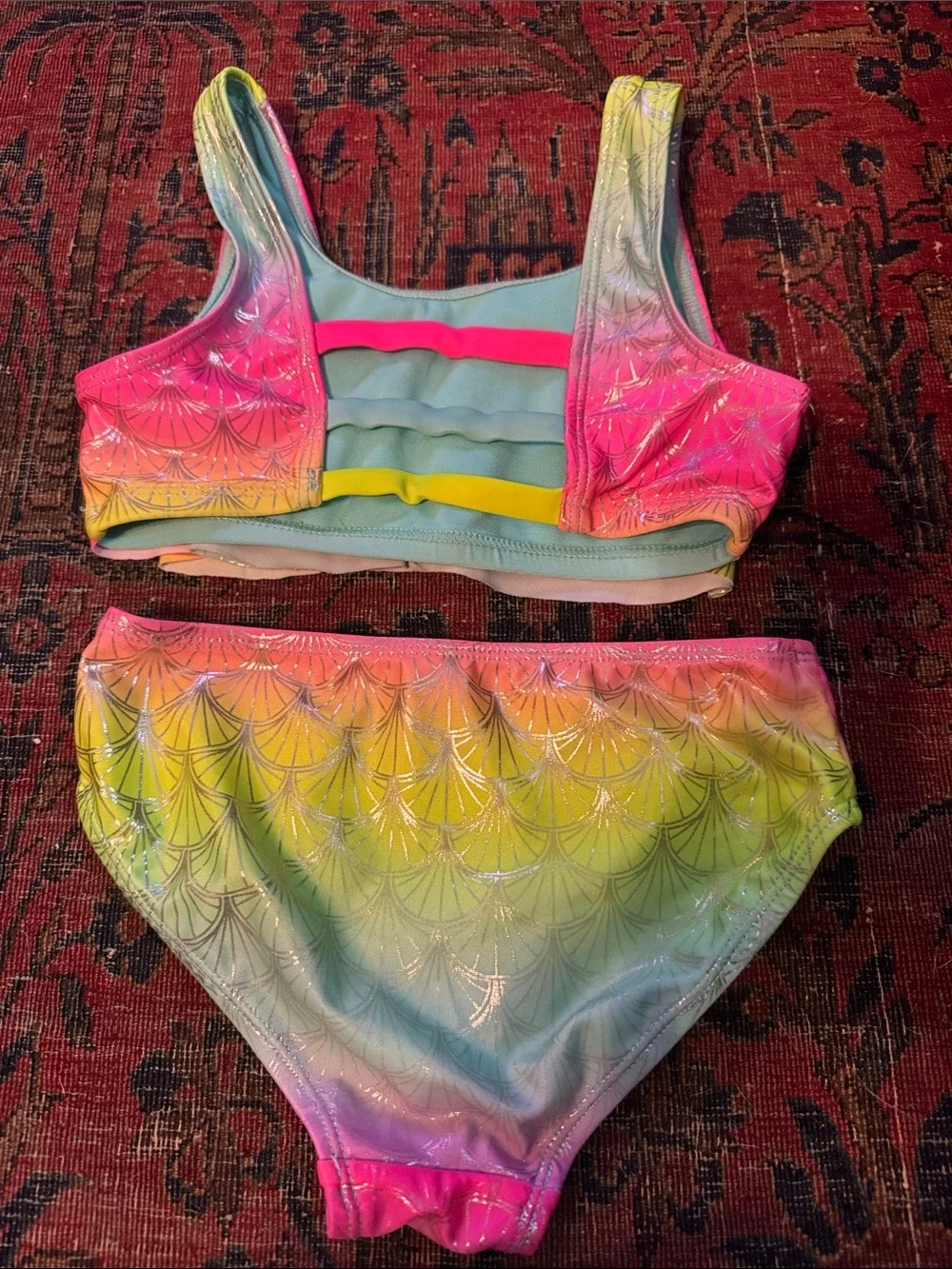 Girls Rainbow tie dye Bikini Sets X2